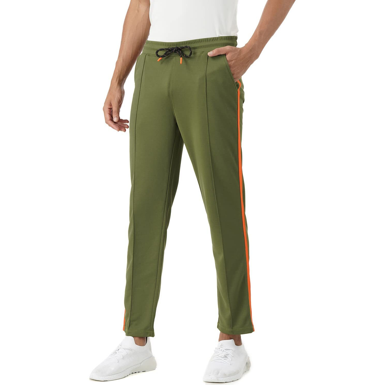 PUMPD Mens Regular Track Pants (PUMSS23MTR-021_Olive-r Twist_M)