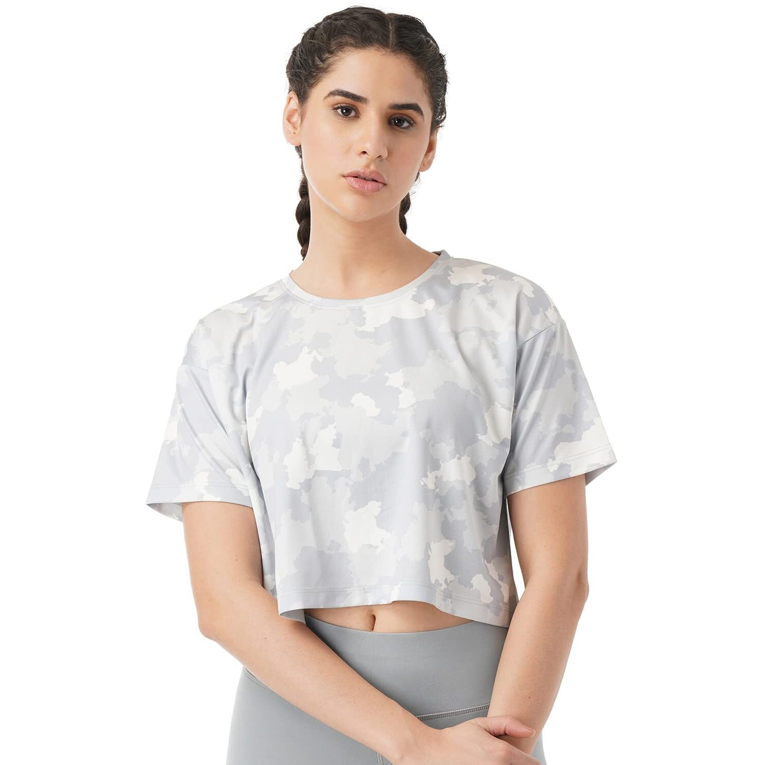 PUMPD Womens Solid Athletic Fit T-Shirt (PUMSS23WTP-009_Heavenly White XL)