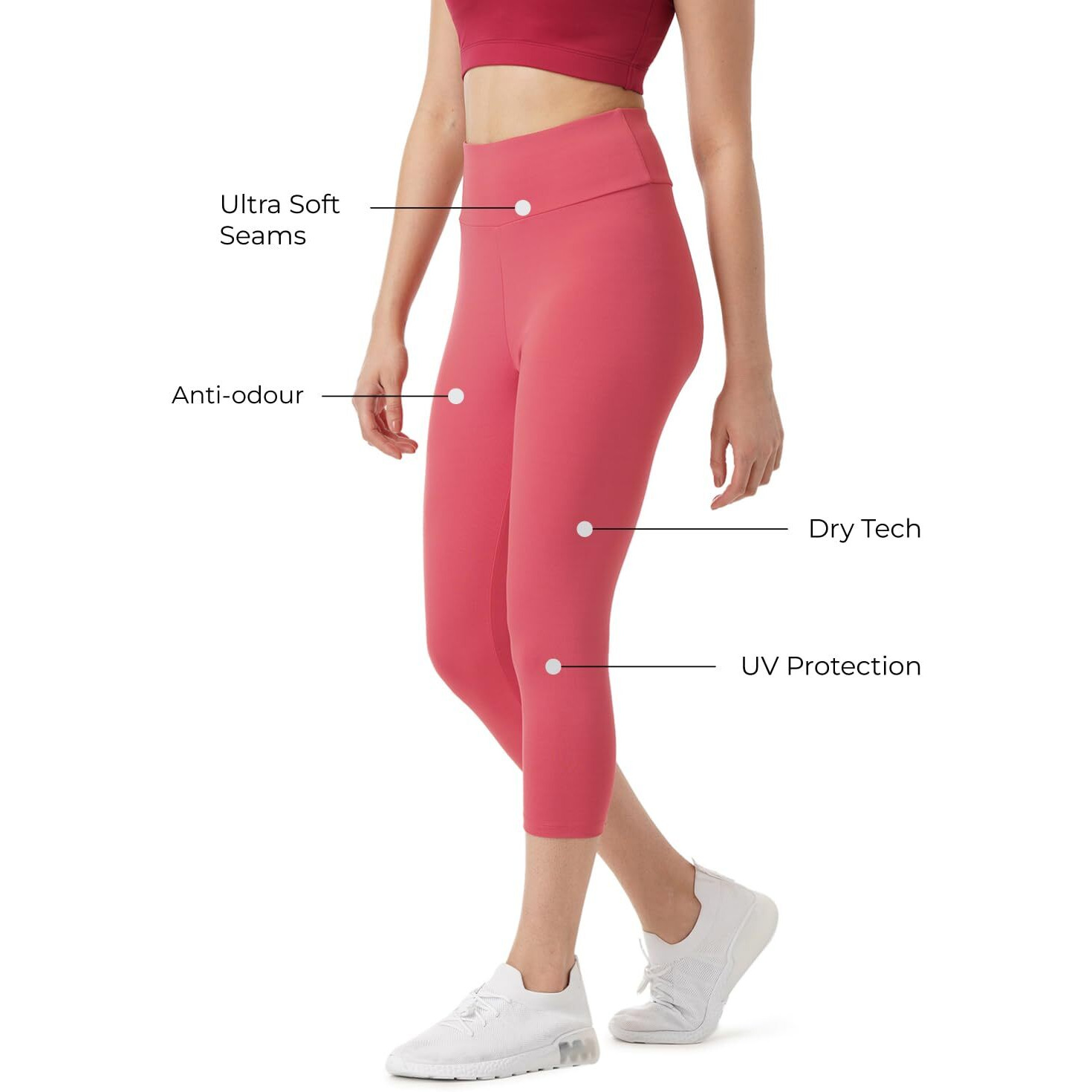 PUMPD Womens Regular Leggings (PUMSS23WCP-010_Burgundy Baddies_S)