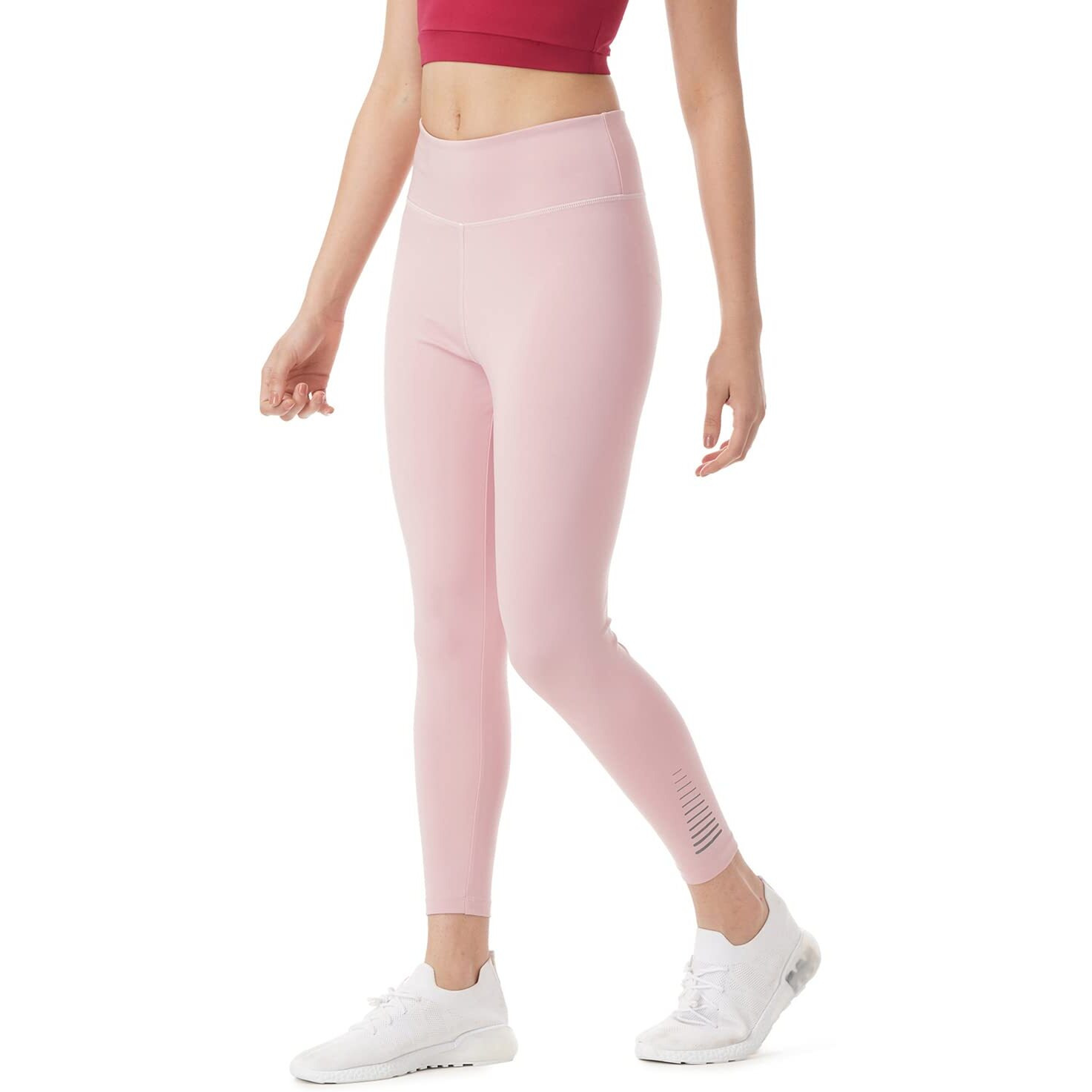 PUMPD Womens Regular Leggings (PUMSS23WLG-013_Pink Strokes_M)
