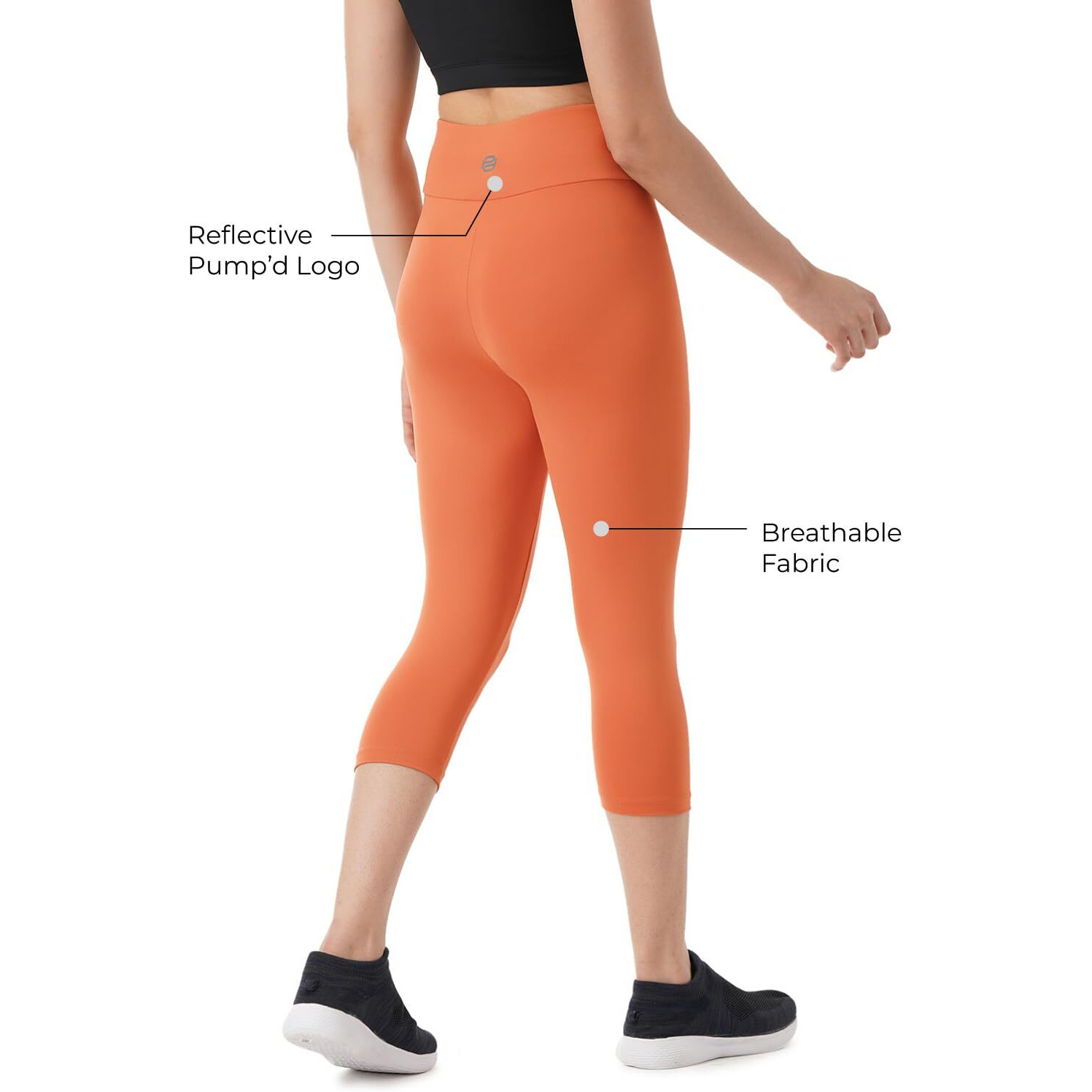 PUMPD Womens Regular Leggings (PUMSS23WCP-010_Zesty Orange_S)