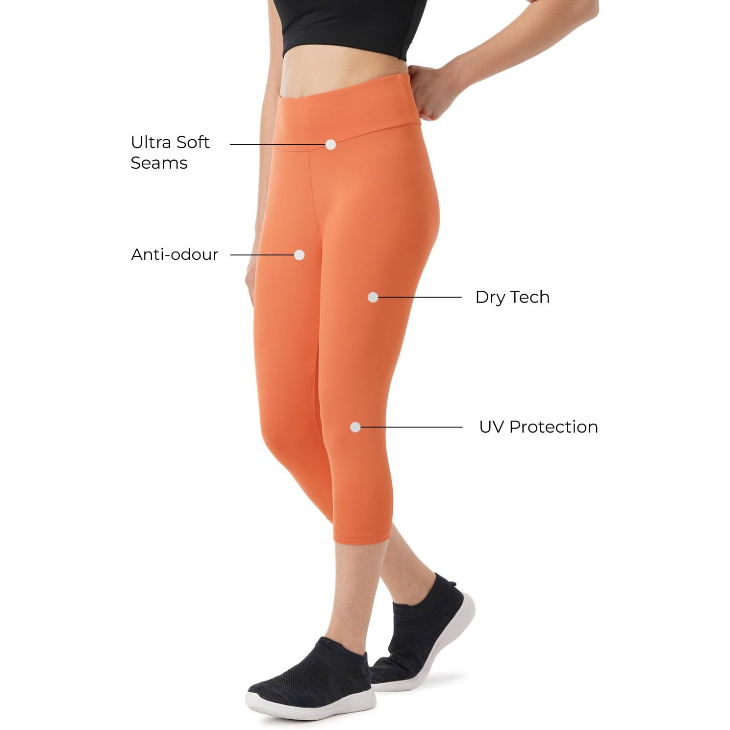PUMPD Womens Regular Leggings (PUMSS23WCP-010_Zesty Orange_S)
