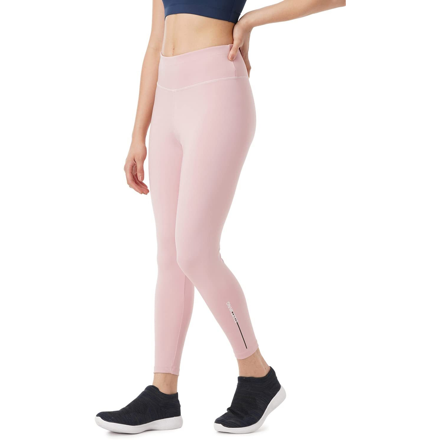 PUMPD Womens Regular Leggings (PUMSS23WLG-014_Pink Strokes_S)