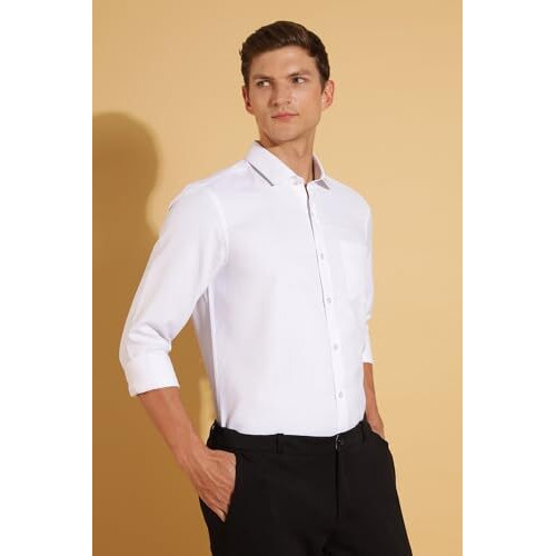 Formal Shirts for Men || Shirt for Men || Men Shirt (in, Alpha, 2XL, Moonlit White-Birds Eye)