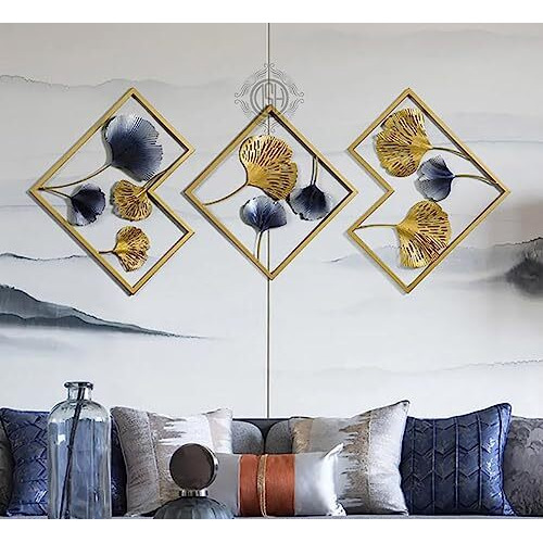 DSH CRAFTING YOUR CURIOSITY Metal Wall Art Wall Sculptures Hanging Perfect For Home Decorations Living Room Bedroom. (06-LEAFframe)