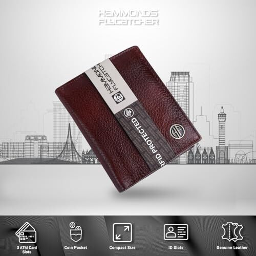 HAMMONDS FLYCATCHER Genuine Leather Wallets for Men - RFID Protected Bi-Fold Money Wallet with Total 10 Slots/Pockets - Gift for Men - Brown