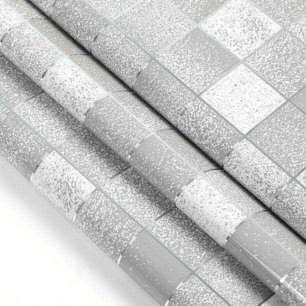 Yorbax Aluminum Foil Kitchen Stickers Oil-Proof Waterproof Self Adhesive Wallpaper PVC Bathroom Wall Stickers Peel & Stick Contact Paper for Kitchen Fridge Table Furniture