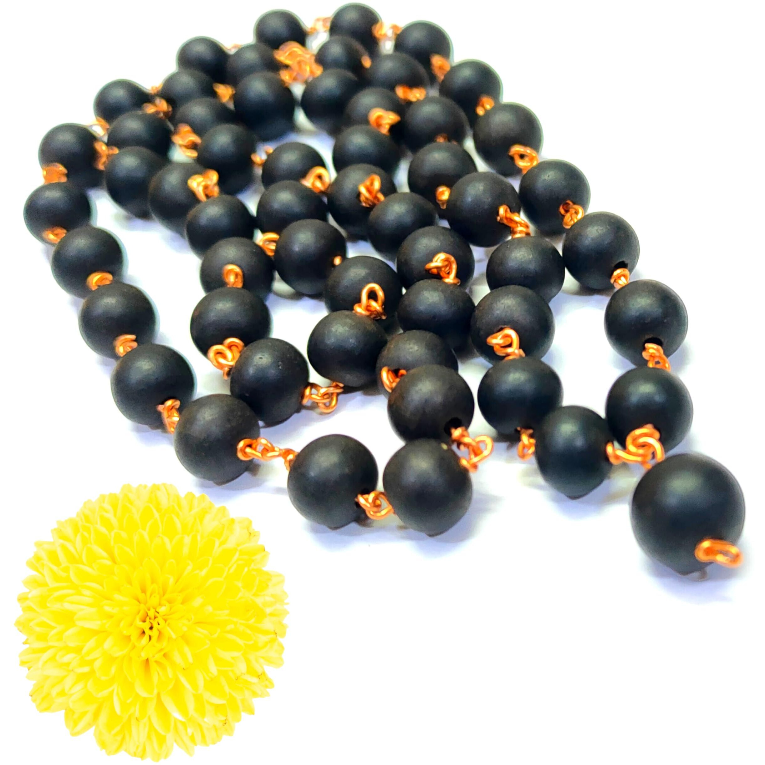 Anciently Karungali Malai Copper Original 8mm | Karungali Malai Copper 8mm 54 Beads, Ebony Wood, 1 Piece