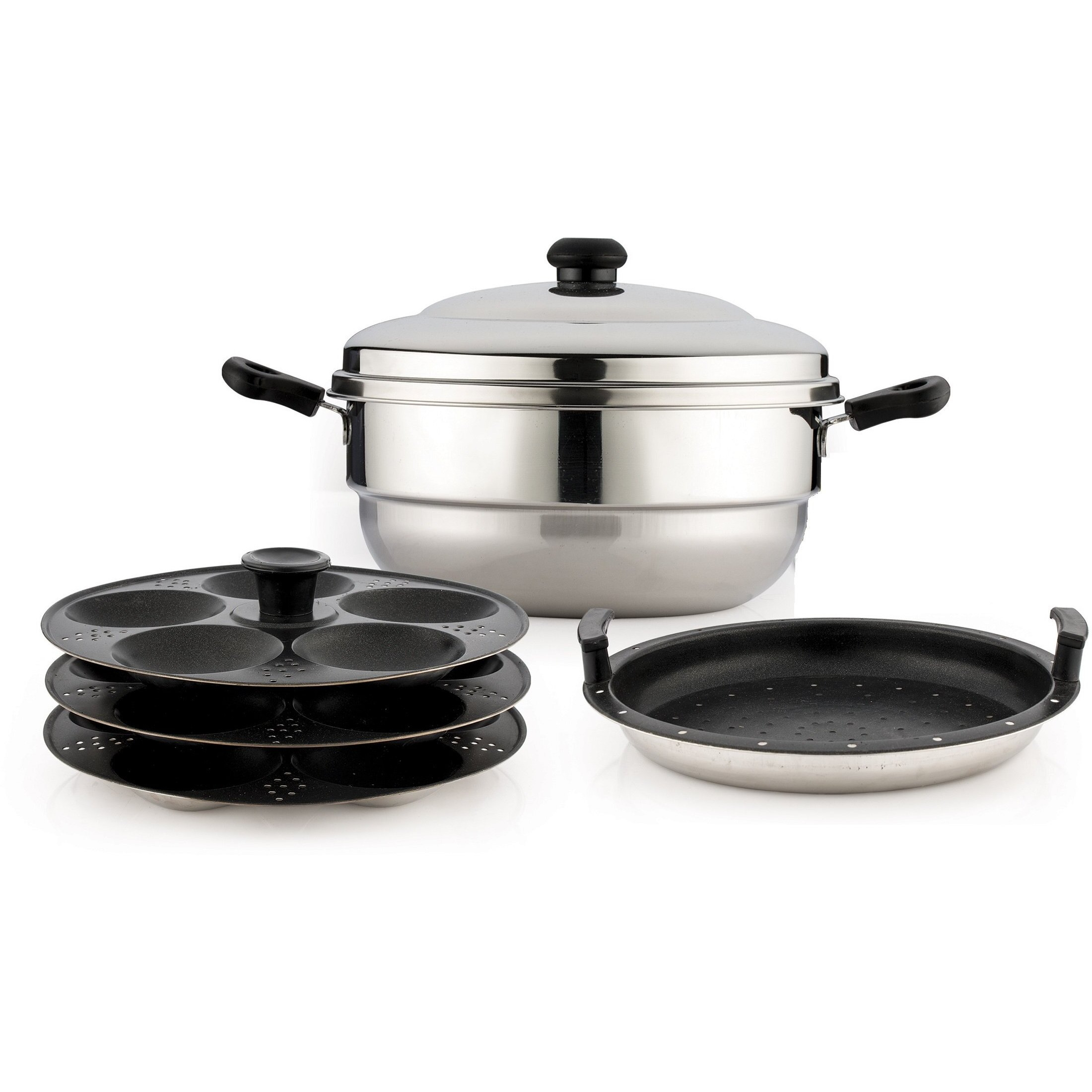 Coconut Adigas Stainless Steel with Non Stick Idly Steamer - 15 Idli