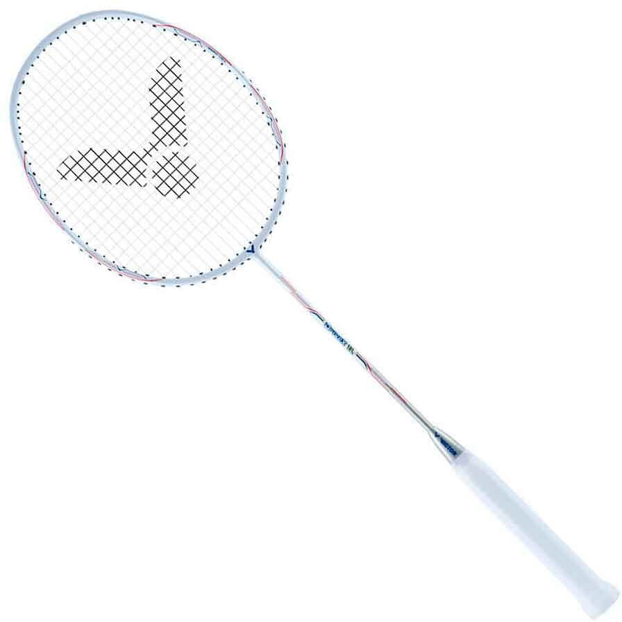 Victor Graphite Racket Dx-1L-A G5 Strung Professional Badminton Racket (6U), White