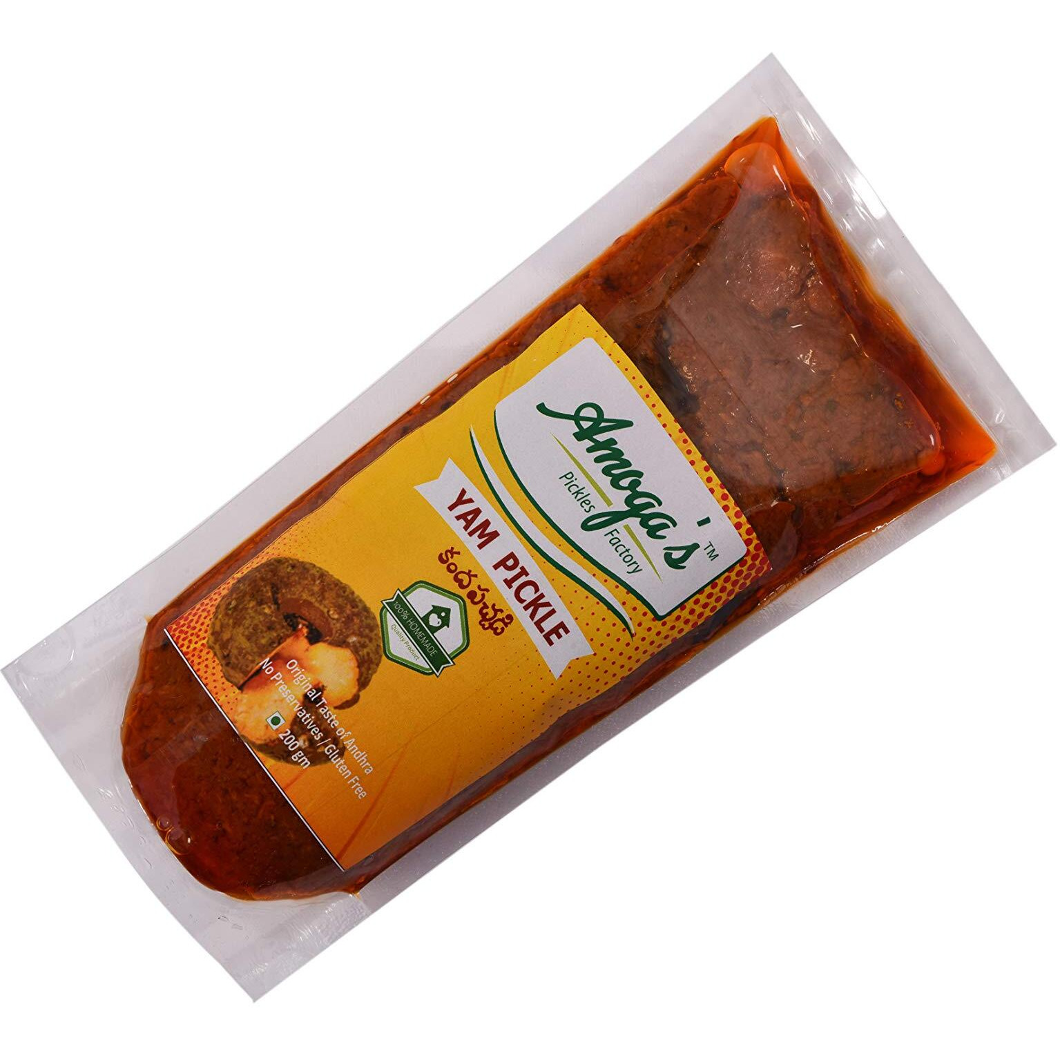 Amoga's Pickles Factory Andhra Fresh Elephant Foot Yam/Kanda Pachadi/jimikand Pickle/Achar 200 gm and Mango Thokku Achar/Pickle 200 gm Combo Pack (Pack of 2)