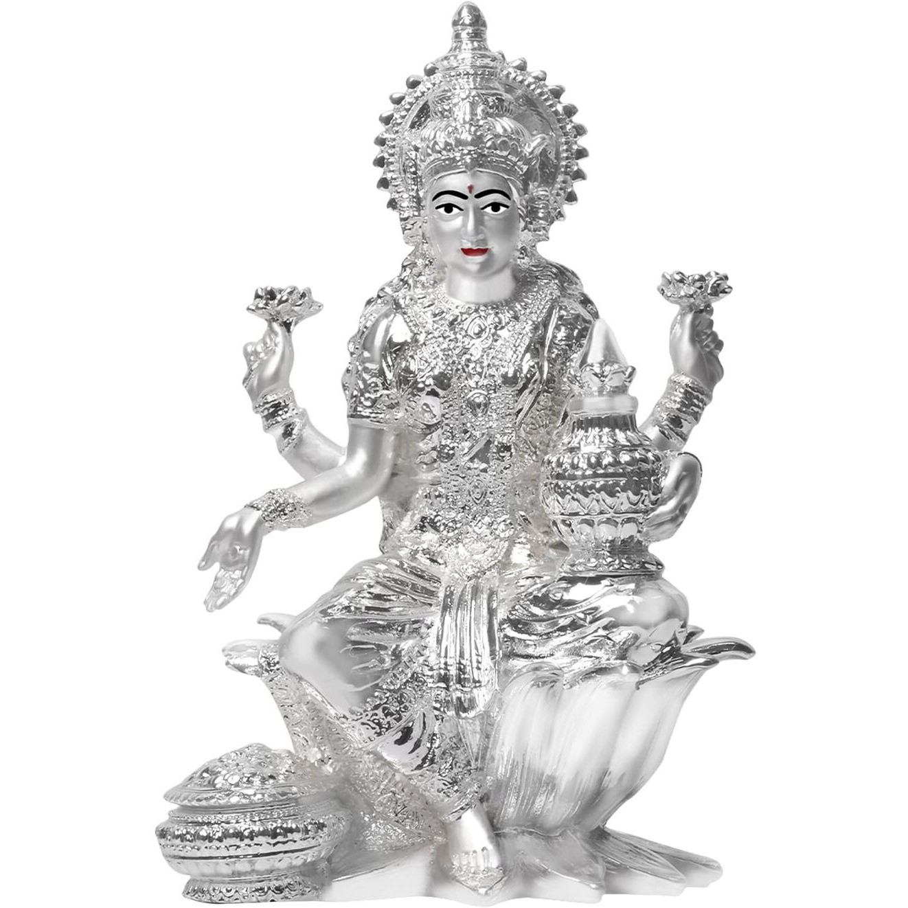 DIVINITI 999 Silver Plated Resin Idols | Car Dashboard | for Mandir, Office and Home Dcor (Laxmi MATA-1)
