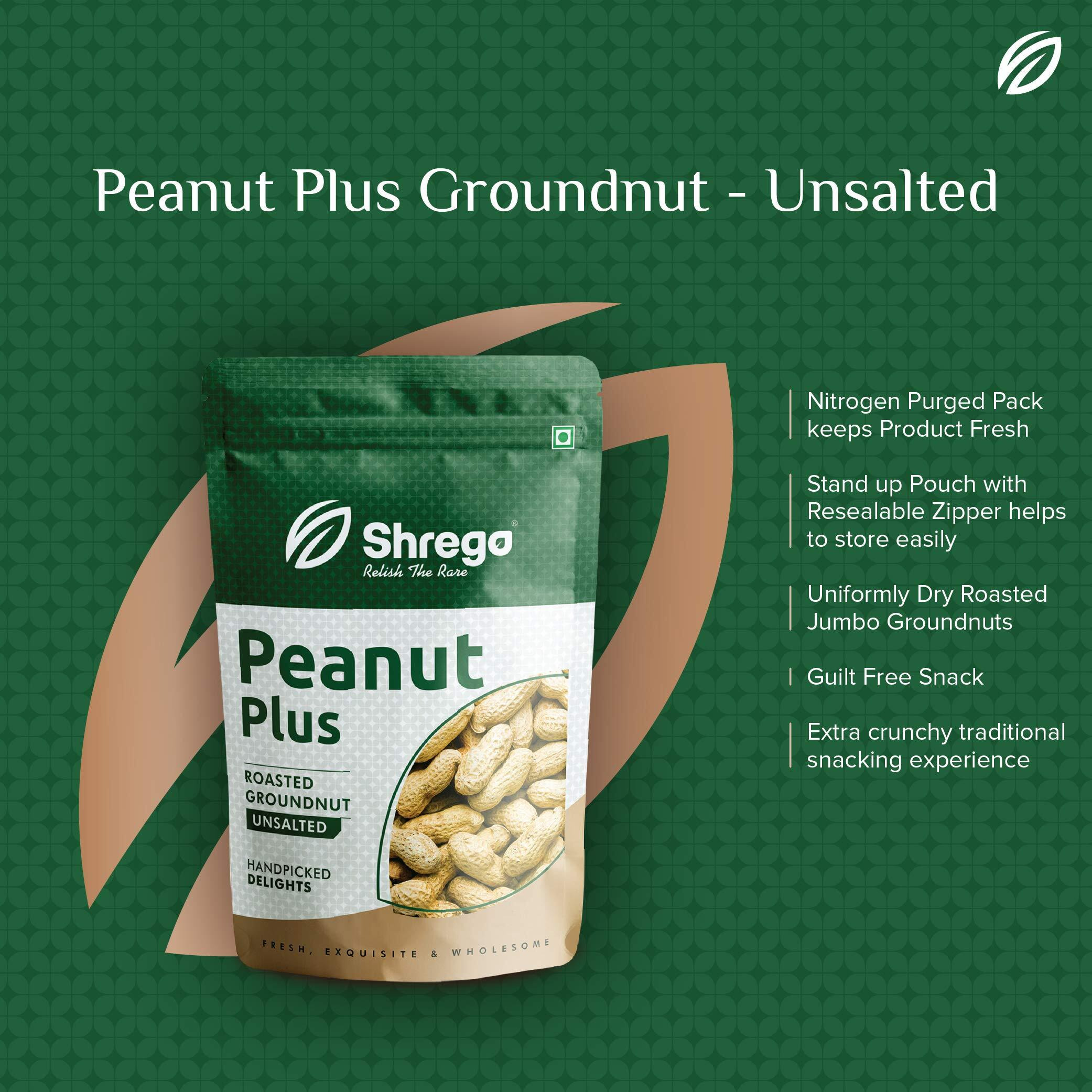 SHREGO Peanut Plus Roasted Groundnut Unsalted 1500G (4X375G)