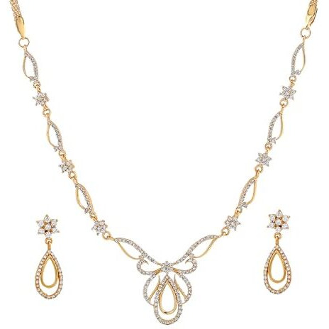 Estele Jewellery Sets for Women Gold Plated Bridal Necklace Jewellery Set with Earrings for Girls/Women