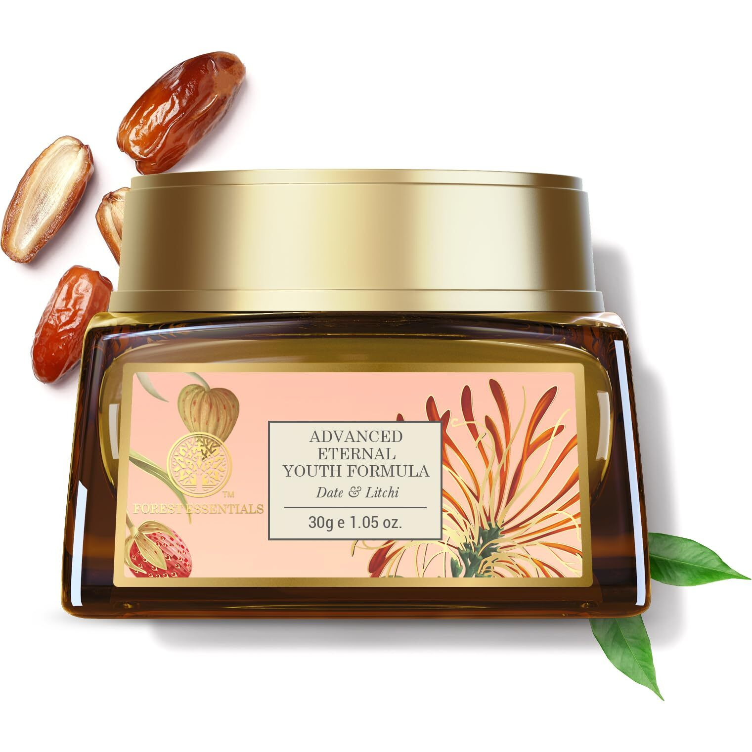Forest Essentials Advanced Eternal Youth Formula Night Cream - Date & Litchi | Ayurvedic Anti Ageing Face Moisturiser | Night Cream For Normal to Dry Skin | Tones & Firms