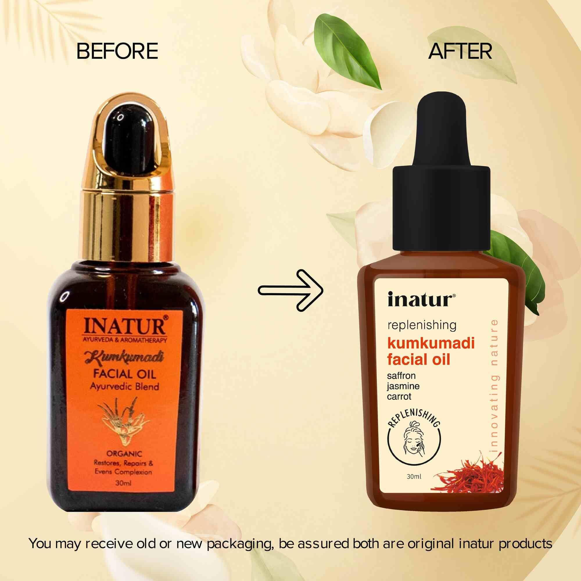 inatur Kumkumadi Facial Oil| Radiant Glow, Reduces Pigmentation and Blemishes| with Ayurvedic Formulation| For All Skin Type| 30ml