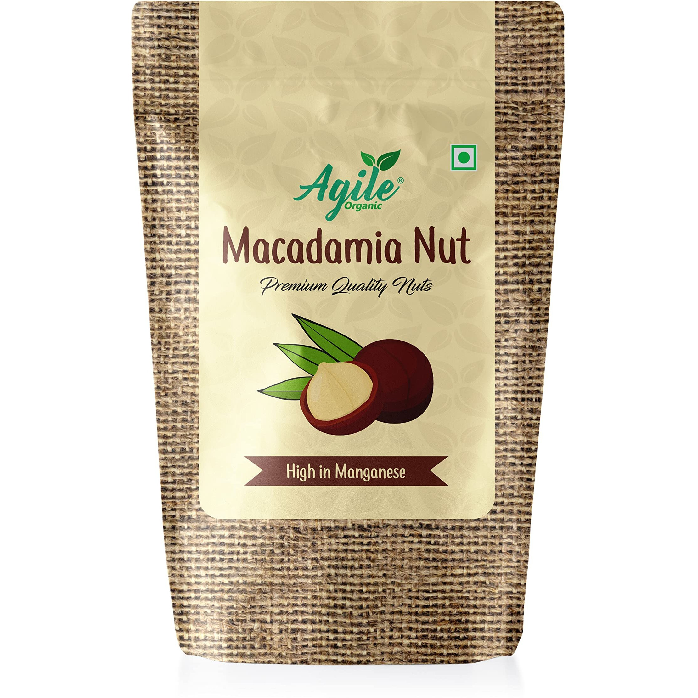Agile Organic Premium Macadamia Nuts 100g