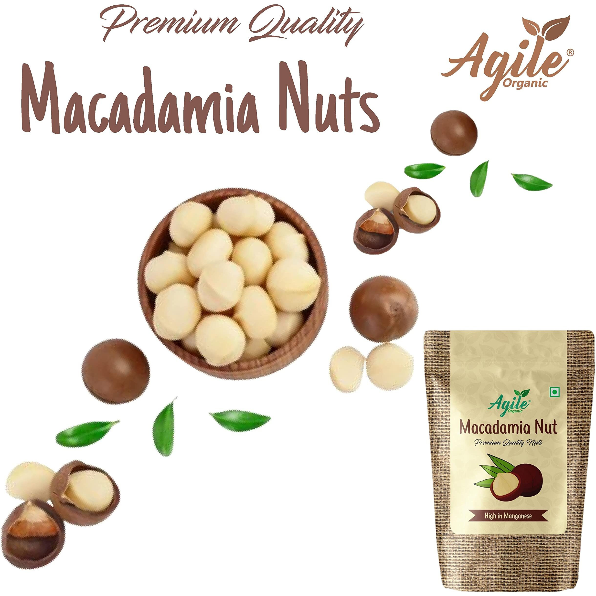Agile Organic Premium Macadamia Nuts 100g