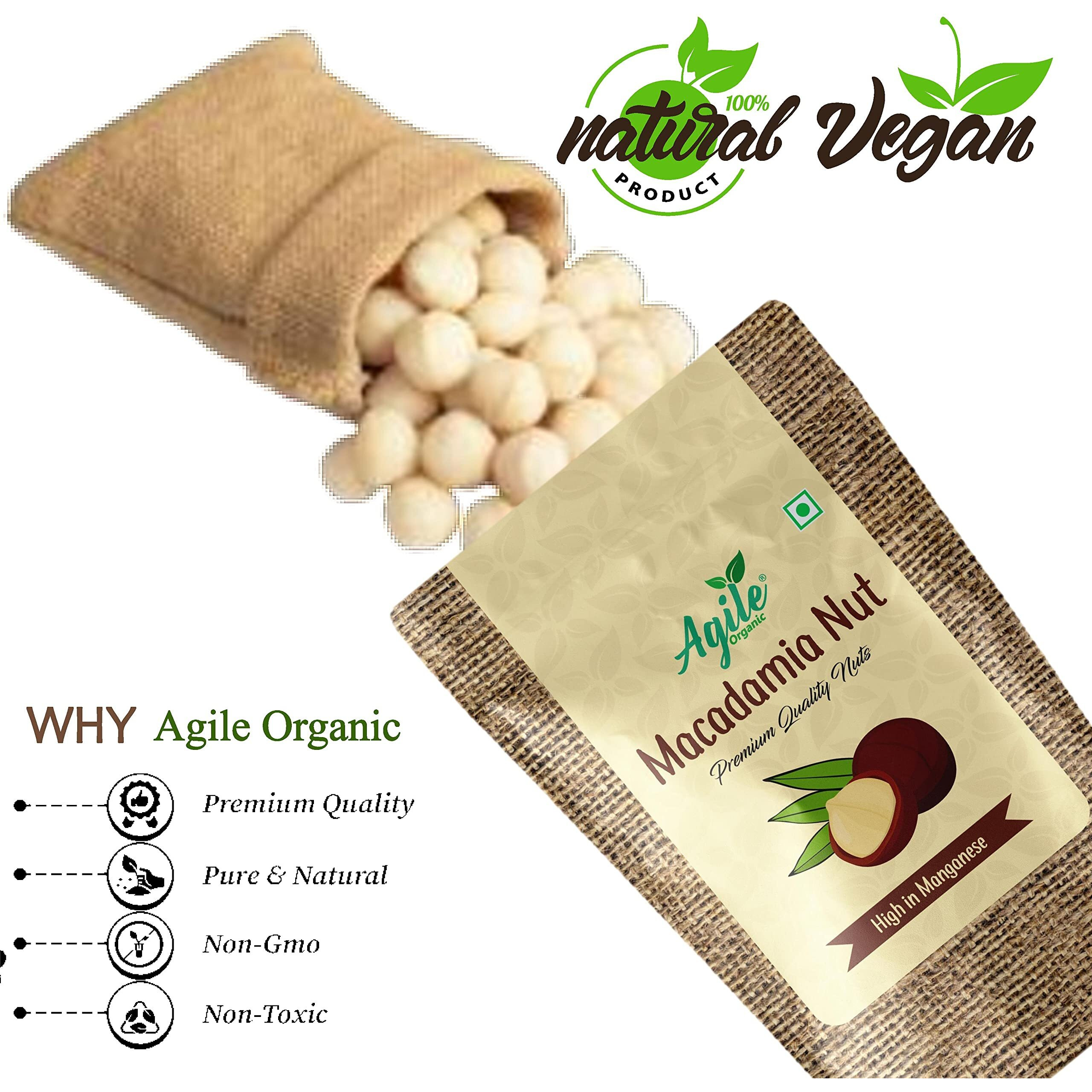 Agile Organic Premium Macadamia Nuts 100g
