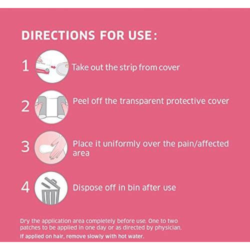 Sirona Herbal Period Pain Relief Patches - Pack of 5 | Instant Relief from Menstrual Cramps | Cool Patches with No Chemical Actives | No Side Effects