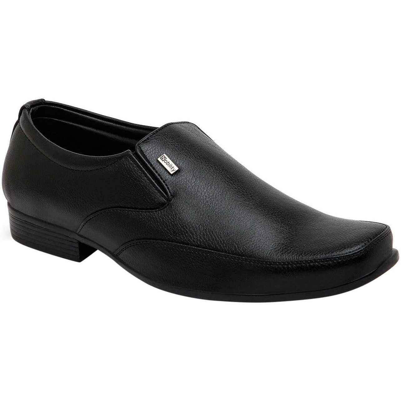NOBILITY by Action Faux Leather Black Formal Slip On Shoes for Men | Comfortable Walking | Classic Design | Breathable | Slip Resistant |8 UK
