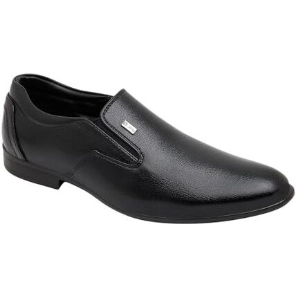 NOBILITY by Action Faux Leather Black Formal Slipon Shoes for Men | Comfortable Walking | Classic Design | Breathable | Slip Resistant ||8 UK