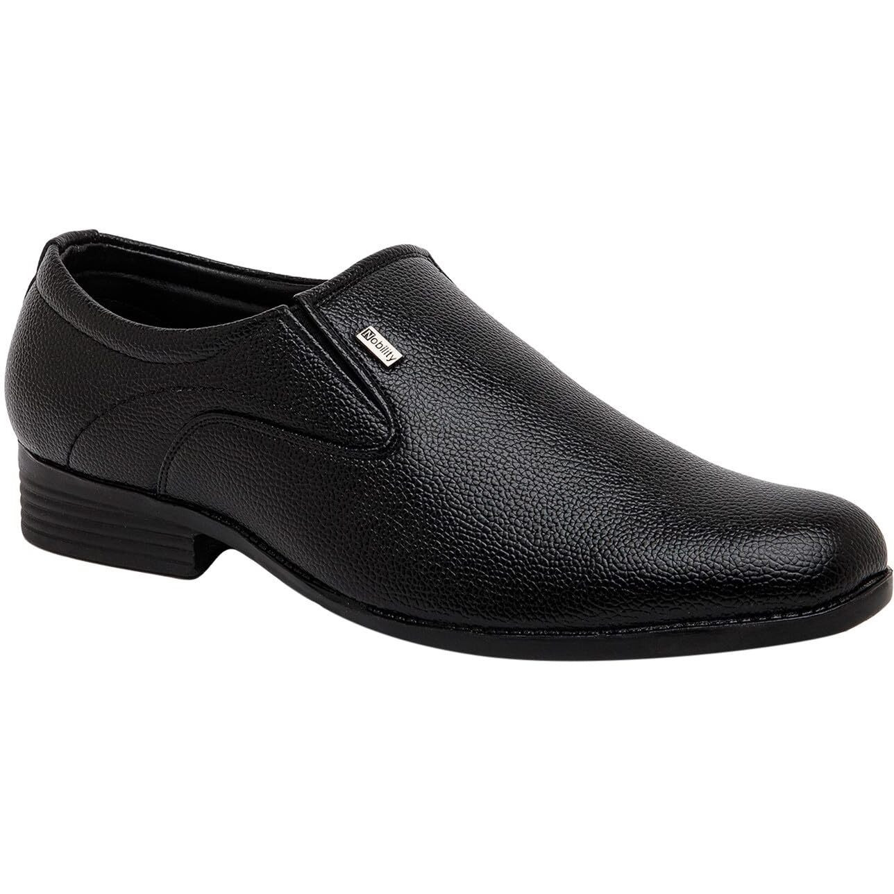 NOBILITY by Action Faux Leather Black Formal Slip-On Shoes for Men | Comfortable Walking and Classic Design | Breathable | Slip Resistant |8 UK