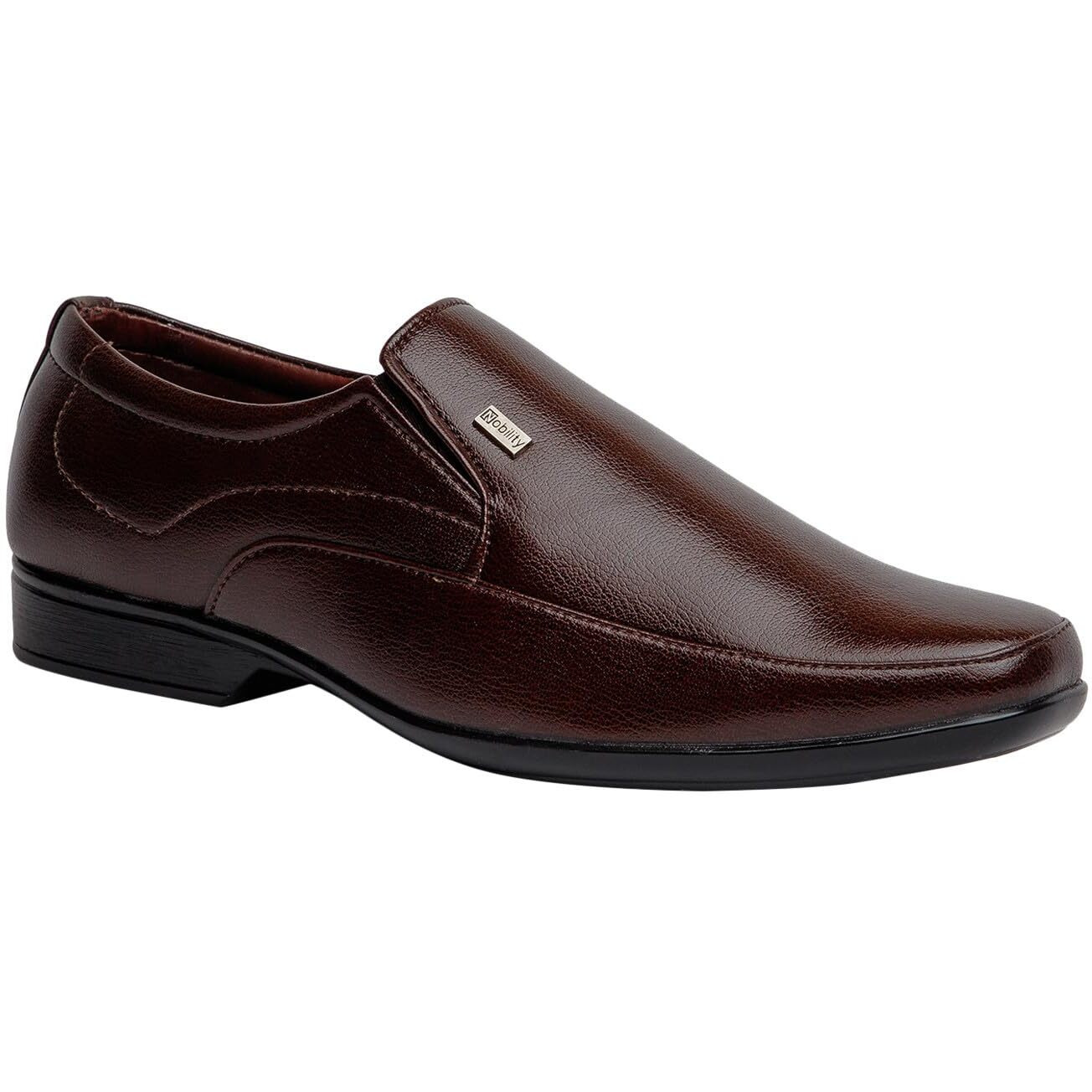 NOBILITY by Action Faux Leather Brown Formal Slip-On Shoes for Men | Comfortable Walking | Classic Design | Breathable | Slip Resistant |6 UK