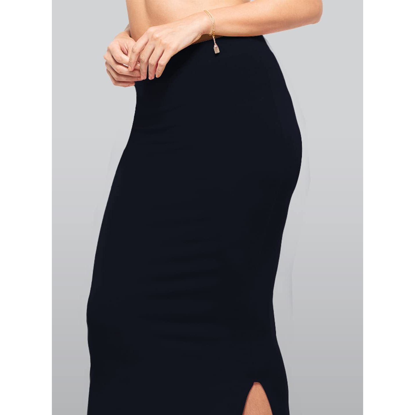 Lyra Soft Viscose Elastane Fabric Saree Skirt/Saree Shaper/Saree Shapewear for Women Deep Navy