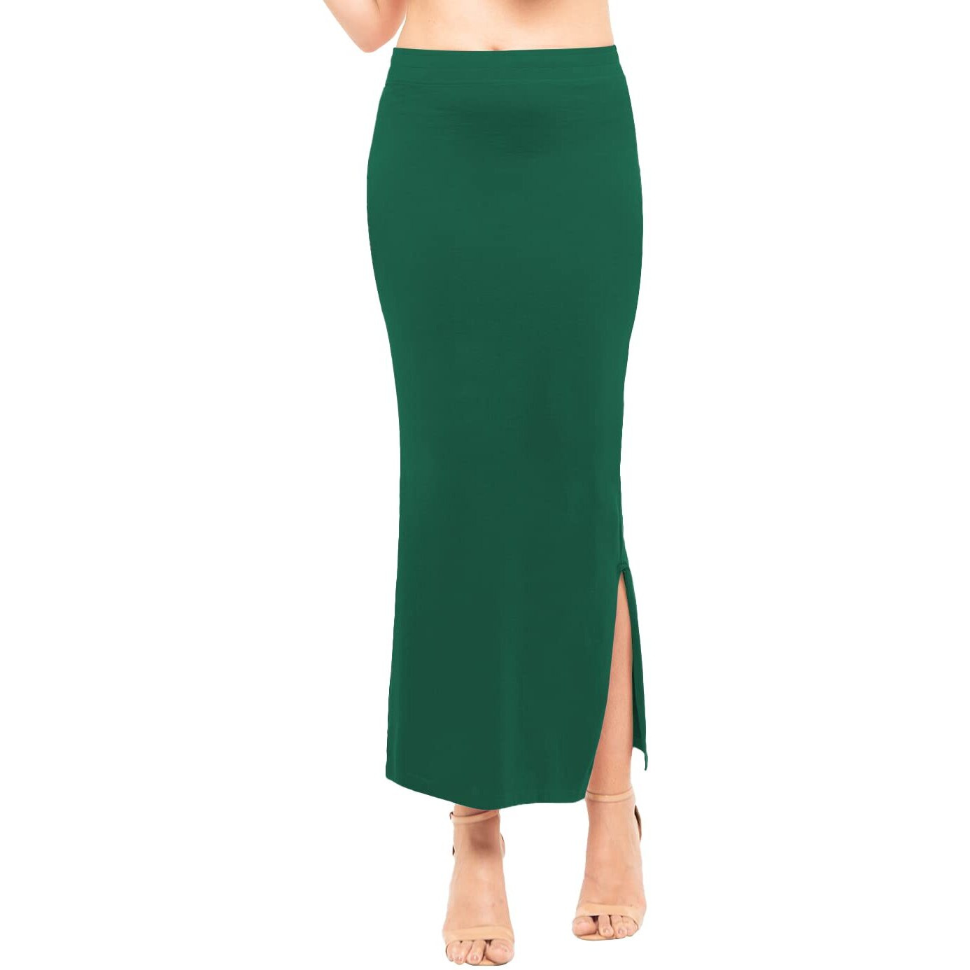 Lyra Lycra Saree Shapewear Petticoat for Womens Sarees Rama Green