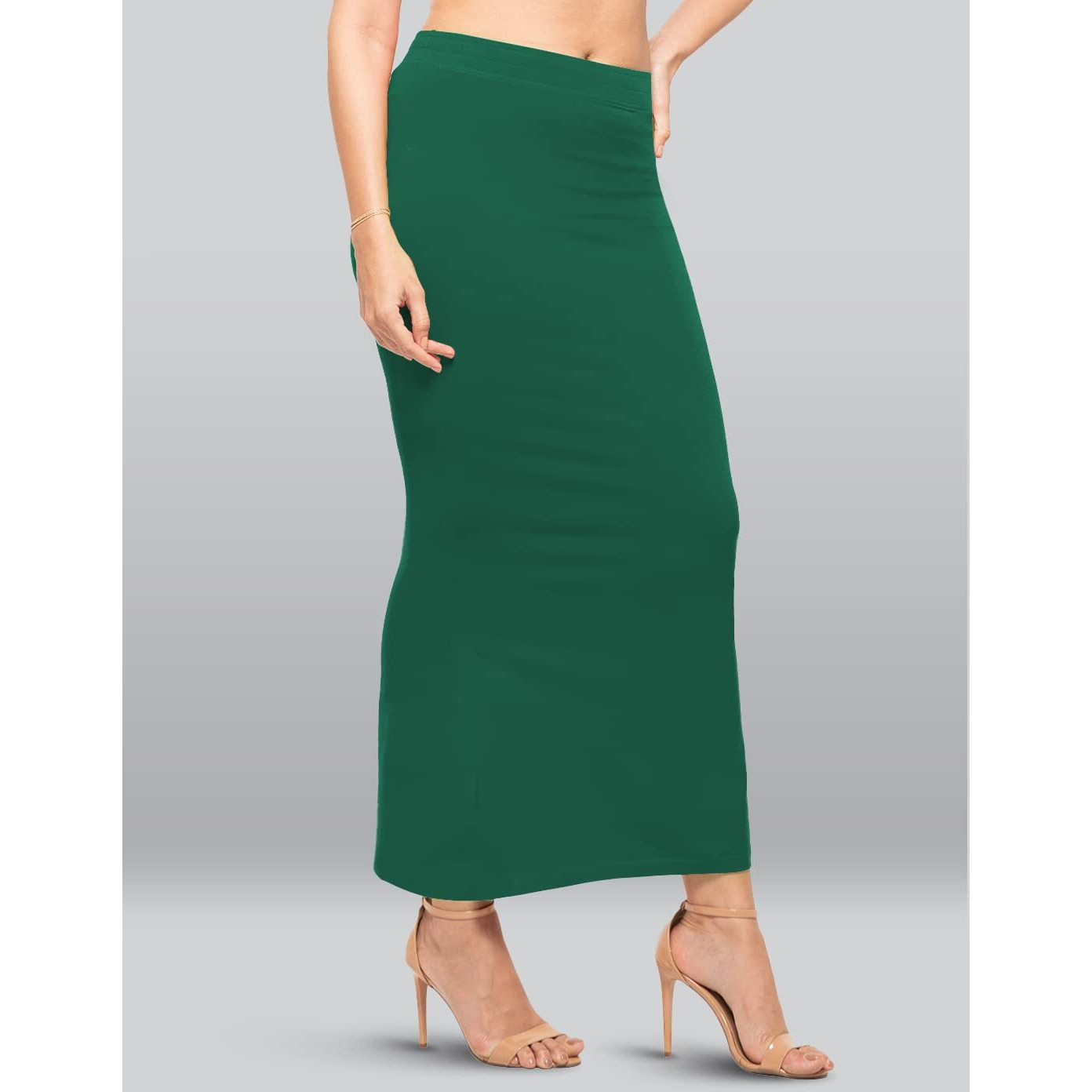 Lyra Lycra Saree Shapewear Petticoat for Womens Sarees Rama Green