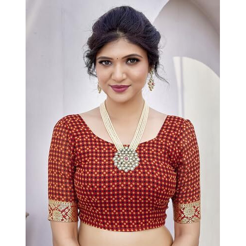 Yashika Woven Georgette Womens Saree (AZ-YS-P1-HARMAN-SHEFALI-YASTIKA-Parent_Red 01)