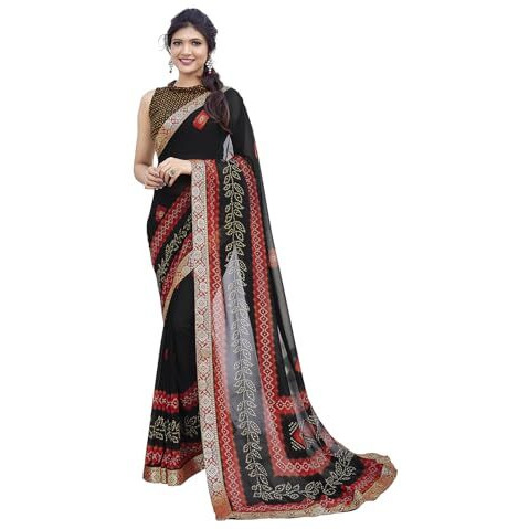 Yashika Woven Georgette Womens Saree (AZ-YS-P1-HARMAN-SHEFALI-YASTIKA-Parent_Black)