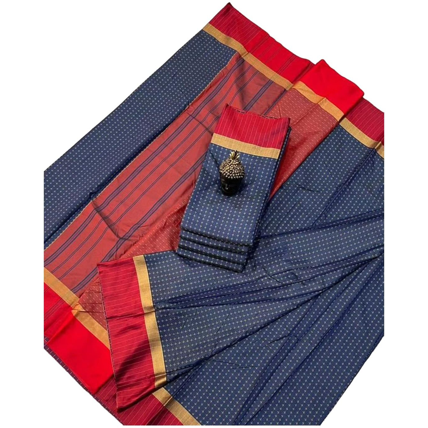VJ Fashion Women Woven Soft Silk Saree With Blouse Piece_freesize(Blue)