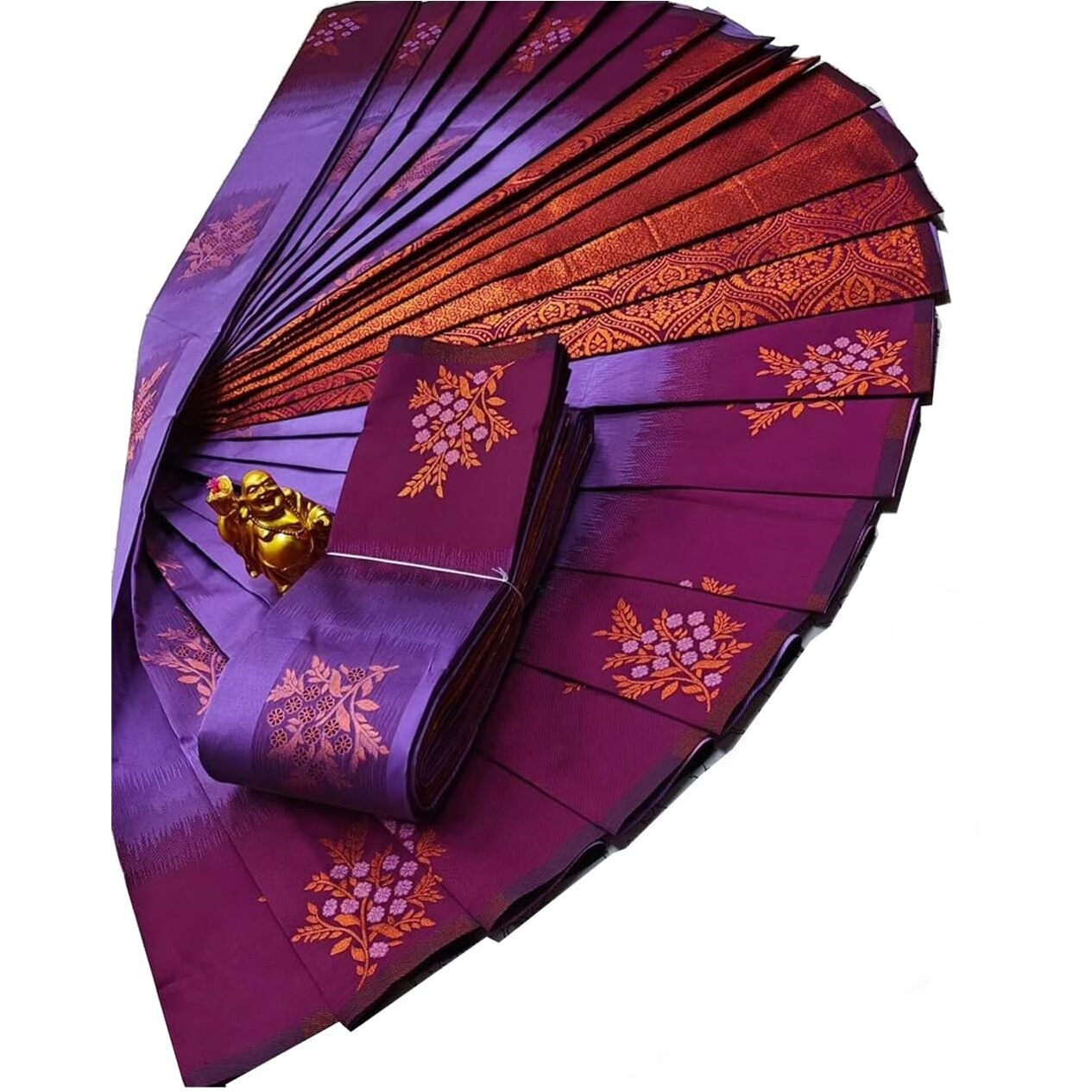 VJFASHION Women Paithani Soft Silk Saree With Blouse Piece_freesize(Lavender&Magenta)