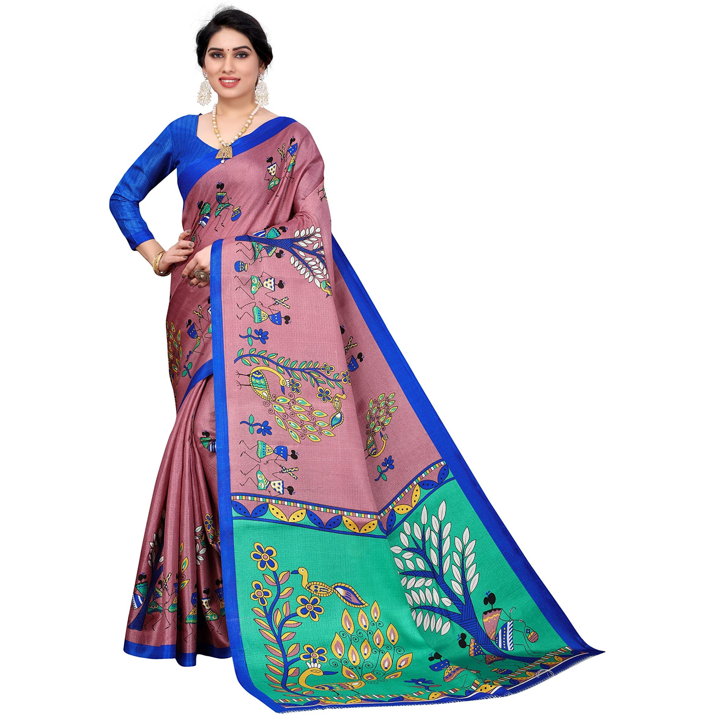 Yashika Womens Jacquard Art Silk Saree (DANDIYA Pink-N 1)
