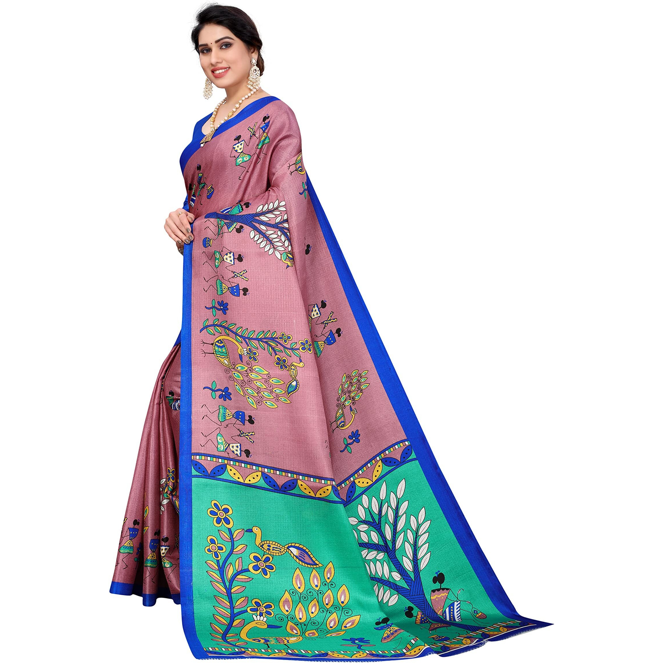 Yashika Womens Jacquard Art Silk Saree (DANDIYA Pink-N 1)