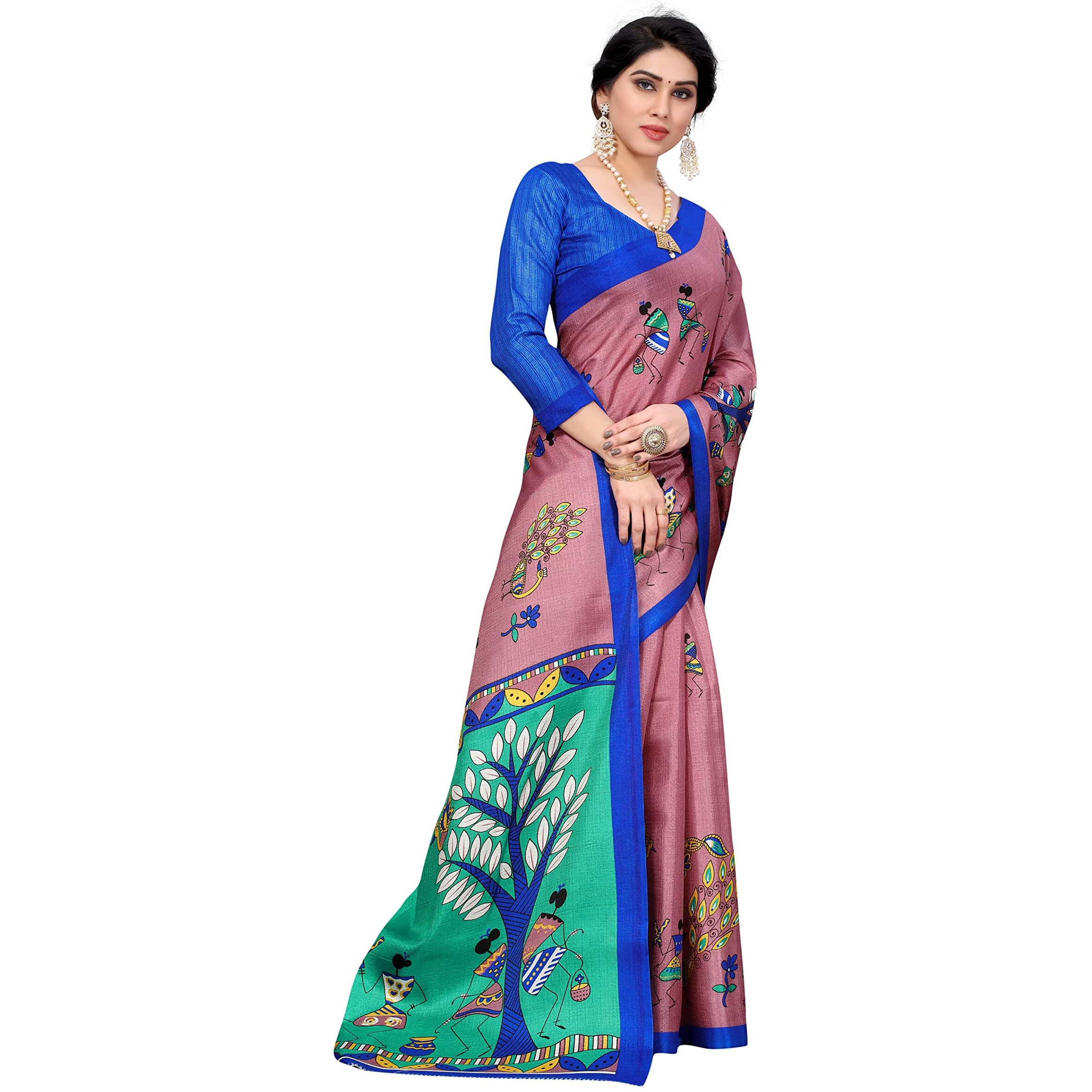 Yashika Womens Jacquard Art Silk Saree (DANDIYA Pink-N 1)