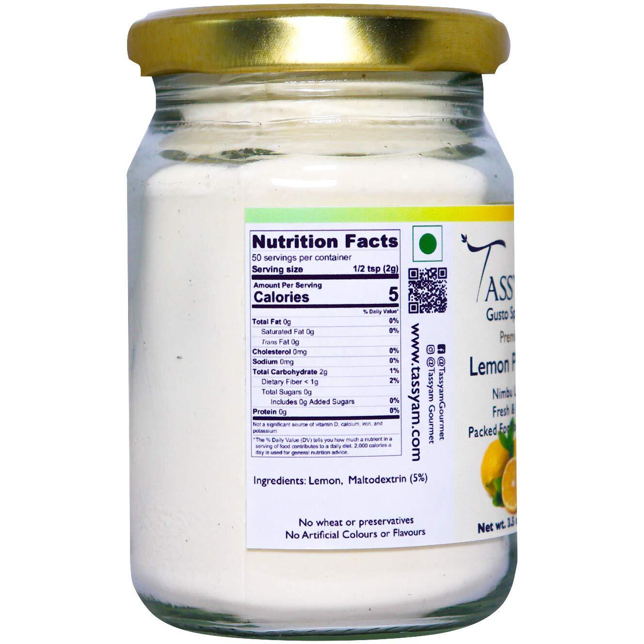 Tassyam Premium Lemon Powder 100g Bottle
