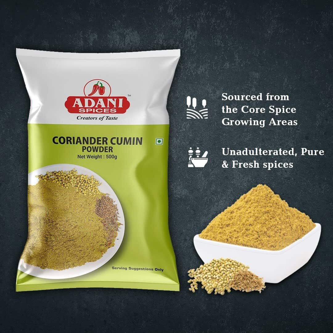 Adani Spices Dhanajeera Coriander Cumin Powder, 500 g