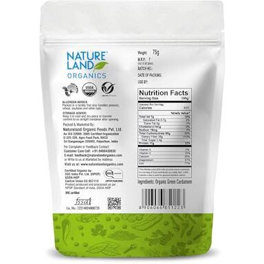 Natureland Organics Green Cardamom 75 Gm - Organic Hari Elaichi