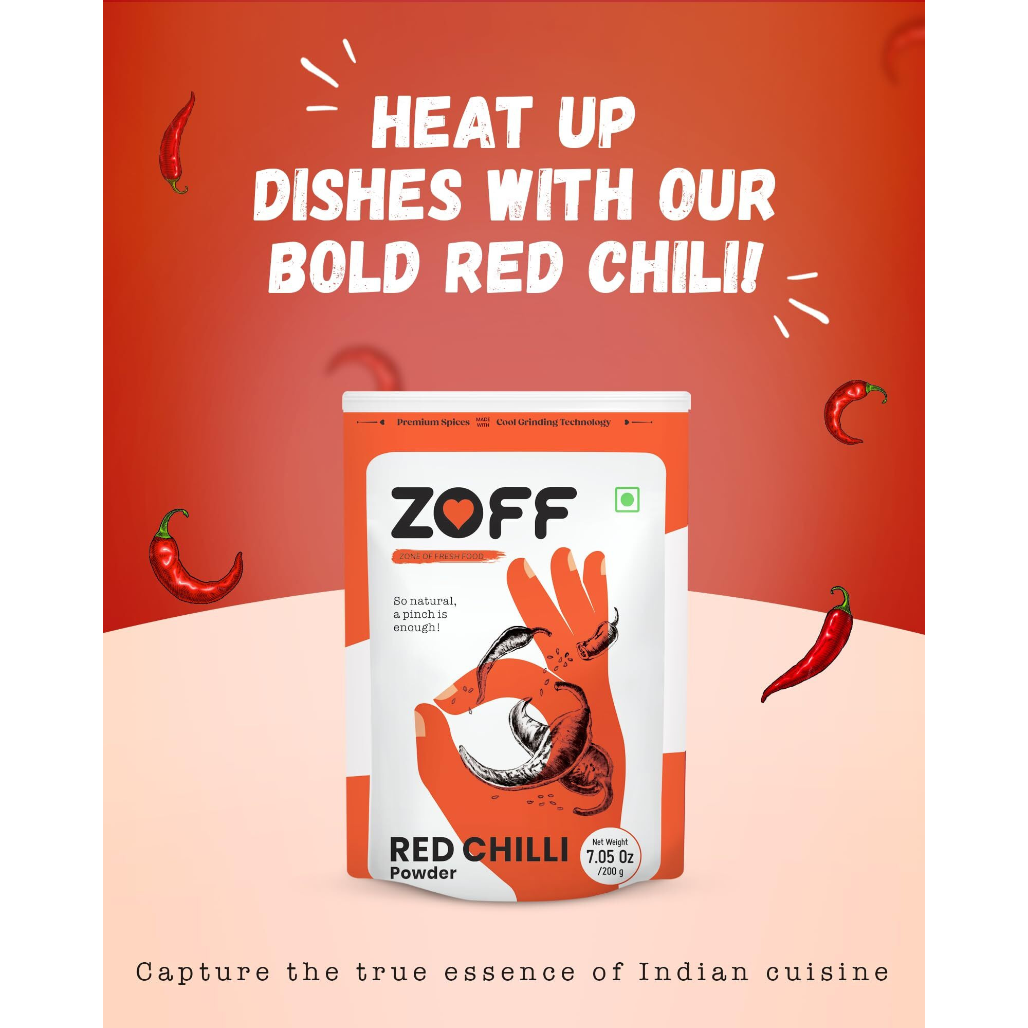 Zoff Red Chilli Powder | Lal Mirch Powder | Net Weight 200 g
