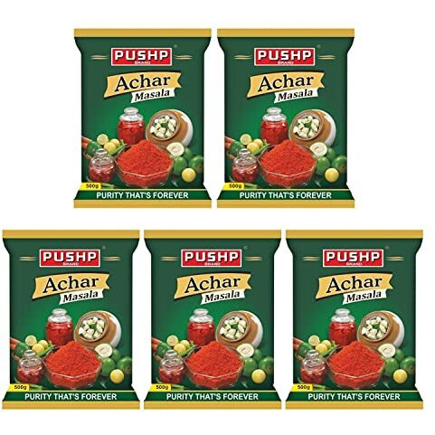 Pushp Brand Achar Masala Pouch (500gm Pack) (Pack of 5)