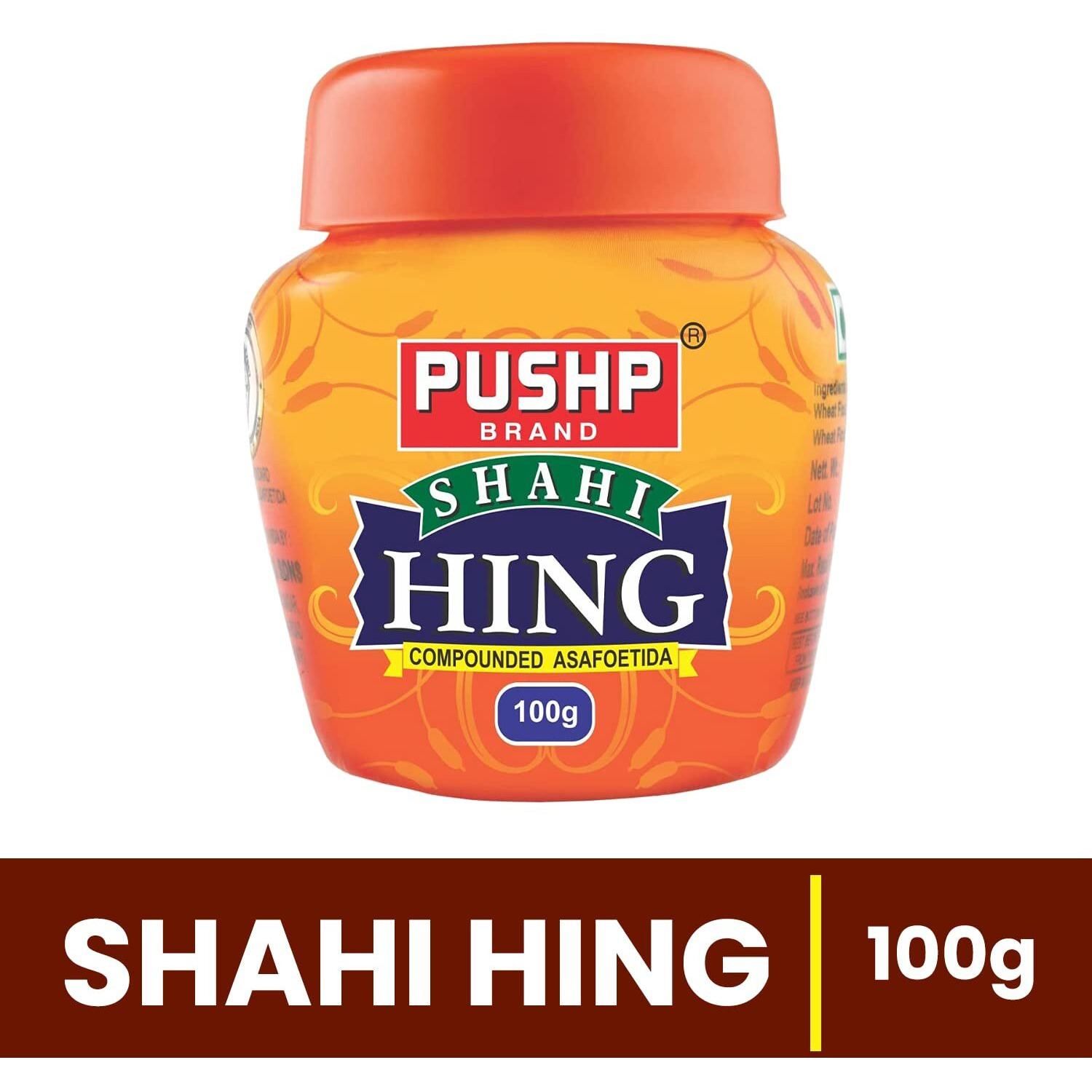 Pushp Brand Asafoetida Hing Jar Strongest Compounded Pure Hing Powder(100g) (Pack of 2)