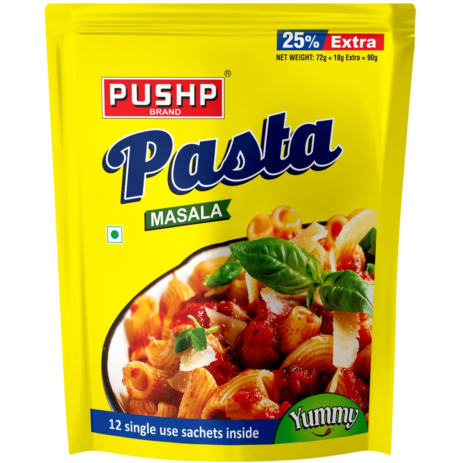 Pushp Brand Pasta Masala 12 pouch (pack of 1)