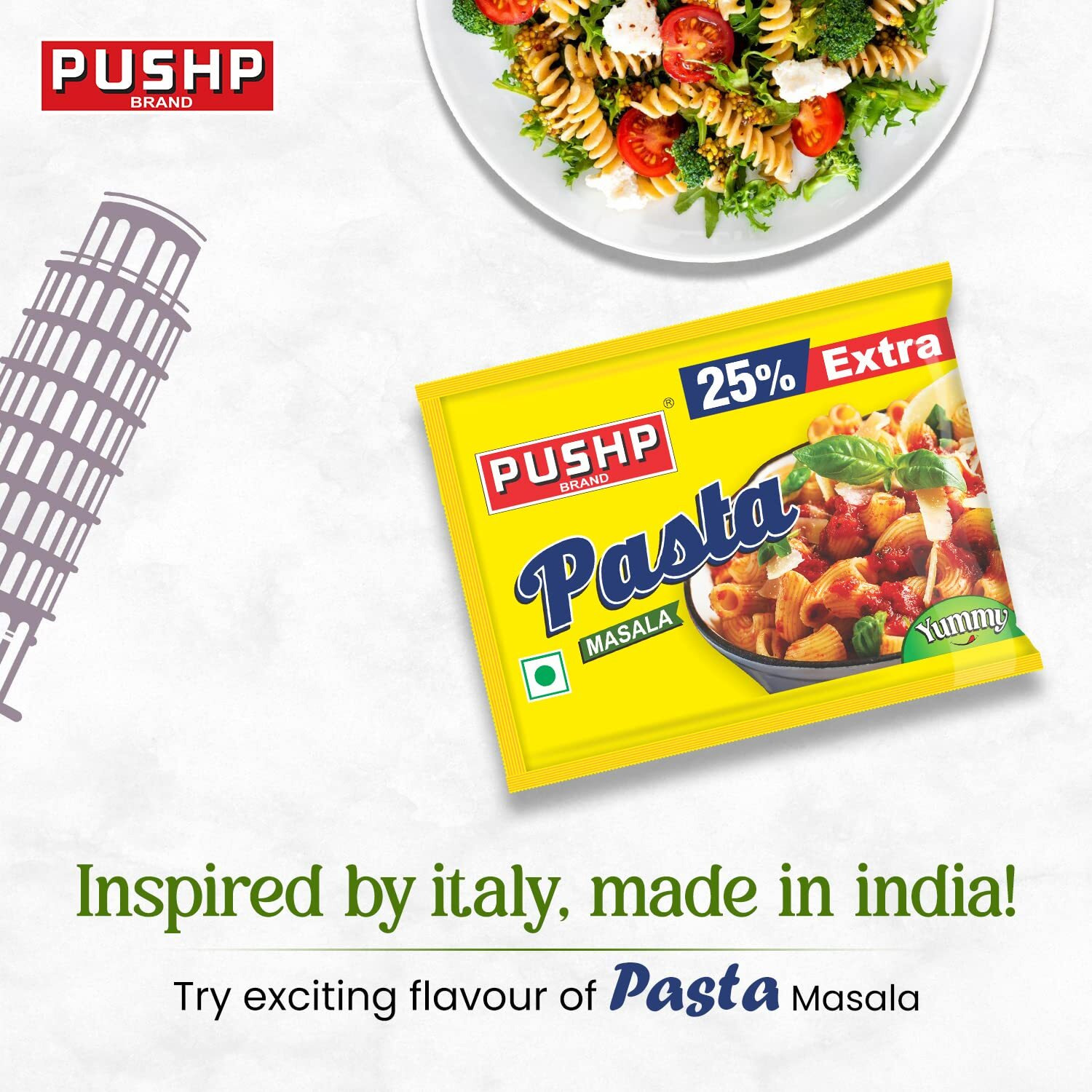 Pushp Brand Pasta Masala 12 pouch (pack of 1)