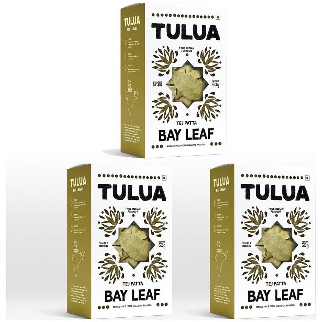 Tulua Bay Leaf (Tejpatta) - 50gm Each Pack of 3 | Tez patta | Organic Indian Whole Spices | Bay Leaf Dry Leaves | Handpicked and Carefully Packed | No Preservatives