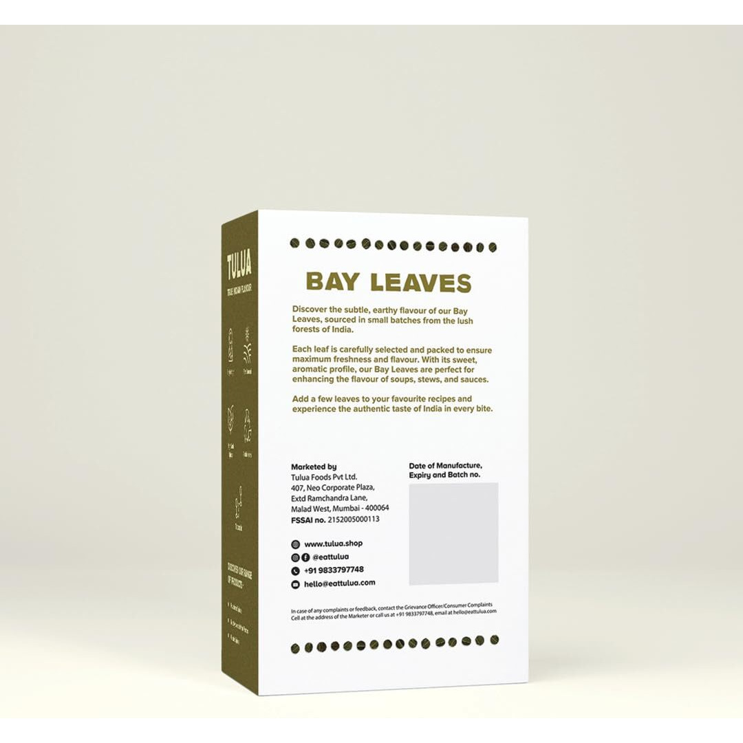 Tulua Bay Leaf (Tejpatta) - 50gm Each Pack of 3 | Tez patta | Organic Indian Whole Spices | Bay Leaf Dry Leaves | Handpicked and Carefully Packed | No Preservatives