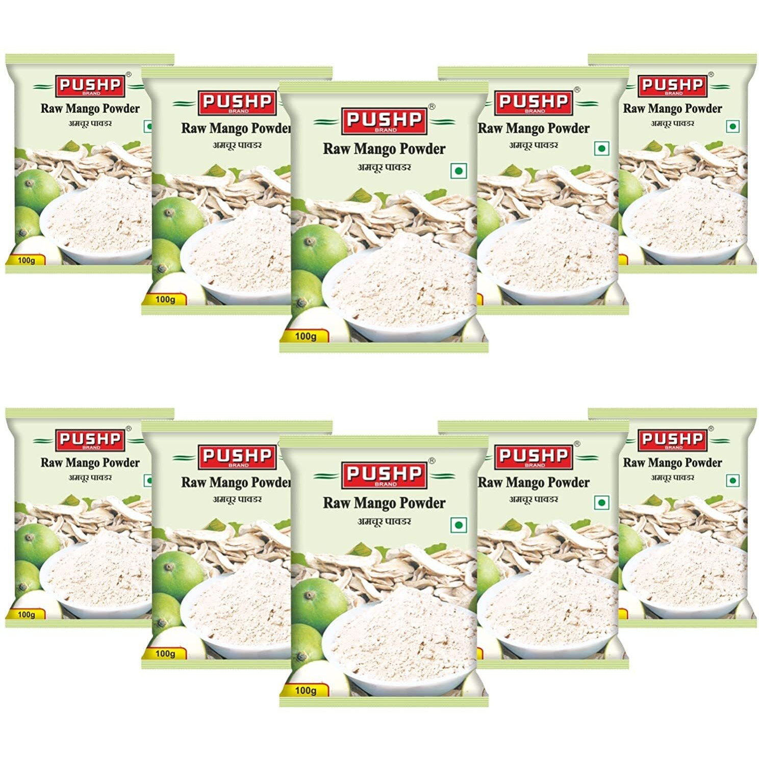 Pushp Brand Pushp Mango Powder Amchur Powder(100G) (Pack Of 10), Fresh