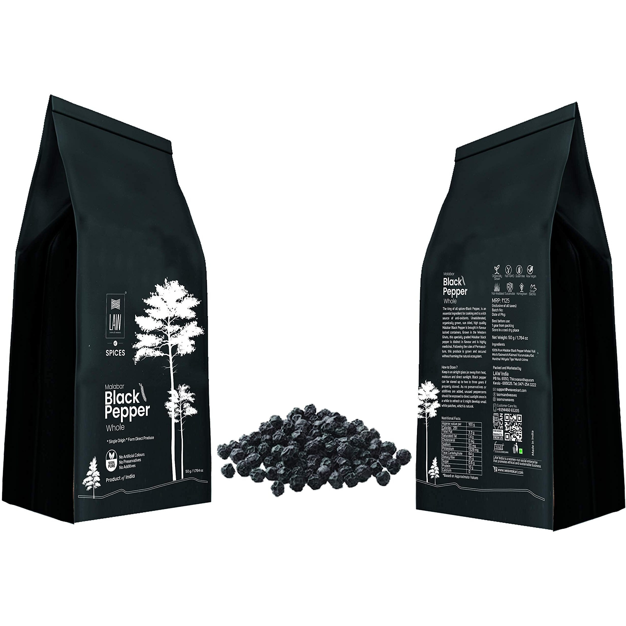 looms & weaves - Malabar Black Pepper (Homestead Produce) - 50 gm